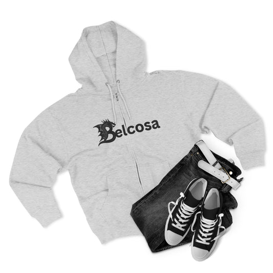 Belcosa Dragon Logo Zip Hoodie — Fantasy Emblem Zip-Up Hoodie
