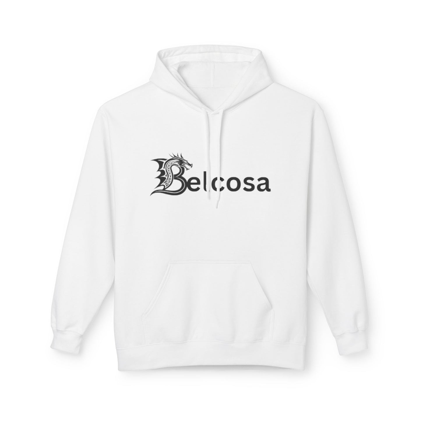 Belcosa Dragon Logo Hoodie — Gothic Script Graphic Pullover